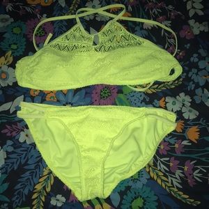 Cute neon yellow bikini
